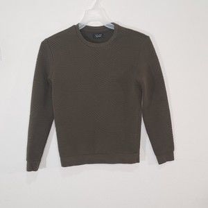 Zara Olive Green Crewneck Sweatshirt Size S